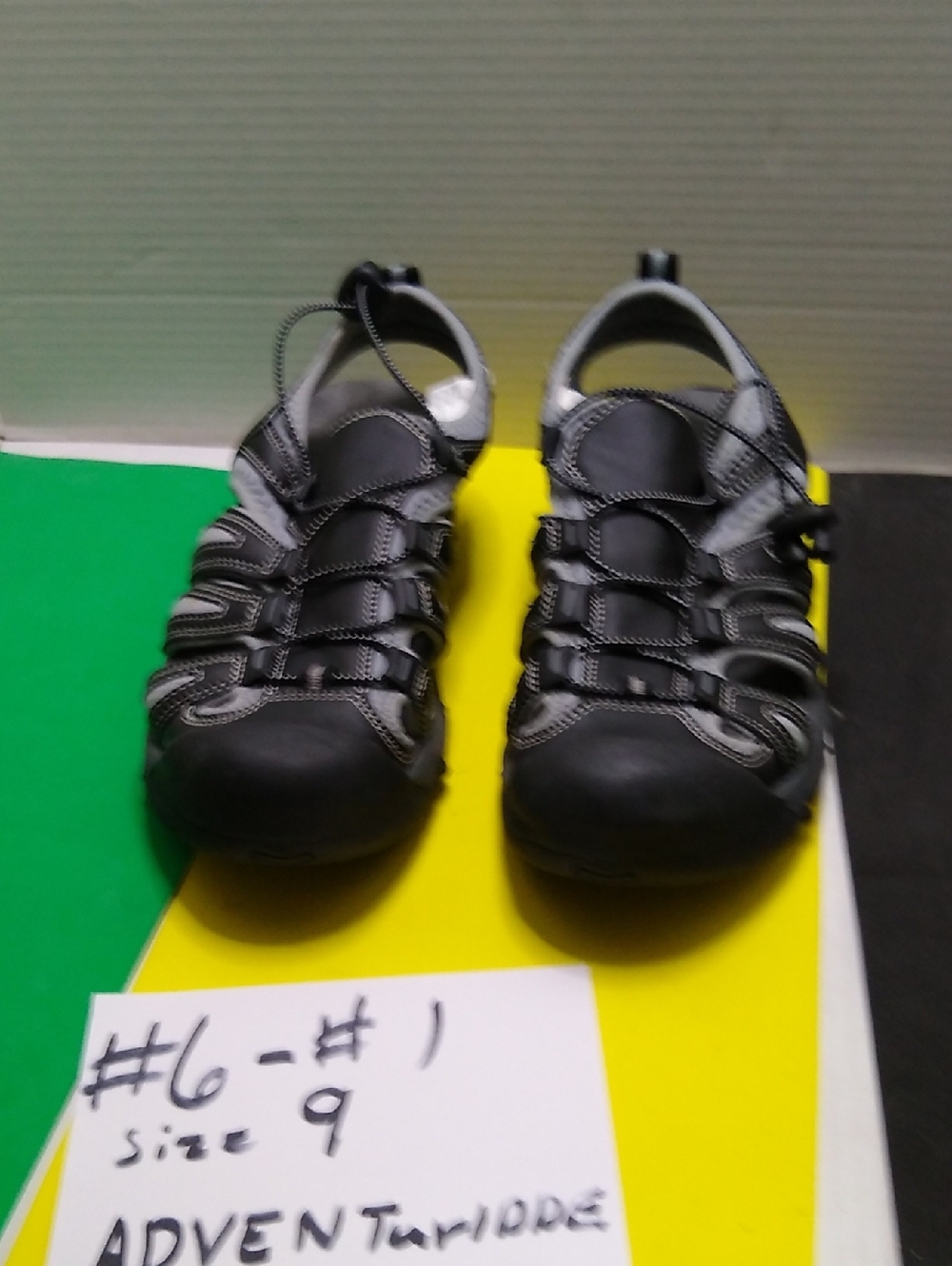 Black Men's Outdoor Sandal with Quick-Adjust Bungee
